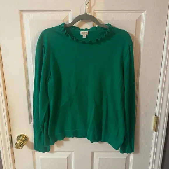 J. Crew Factory Ruffle Neck Sweater - Picture 1 of 2